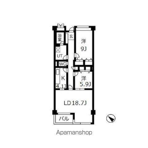 アーバンコート市ヶ谷(2LDK/3階)の間取り写真