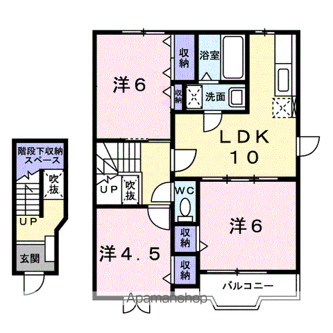 プリムローズ(3LDK/2階)の間取り写真