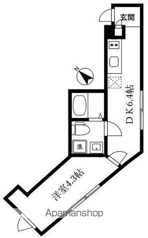ラフォルテ井草(1DK/4階)の間取り写真