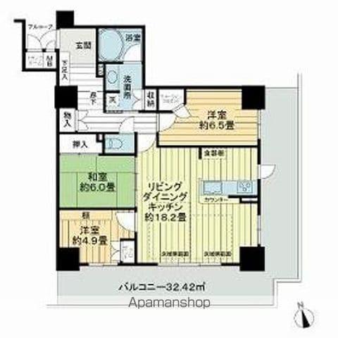 岐阜シティタワー43(3LDK/18階)の間取り写真