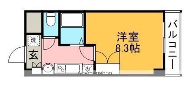 シャンヴェルジェ豊中Ⅰ(1K/1階)の間取り写真