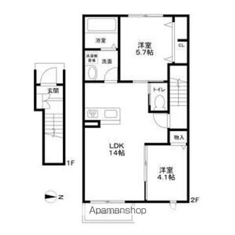 我孫子市柴崎台4丁目計画B棟(2LDK/2階)の間取り写真