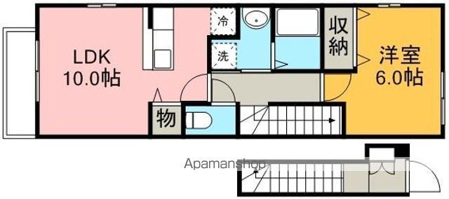LIVE有泉C(1LDK/2階)の間取り写真
