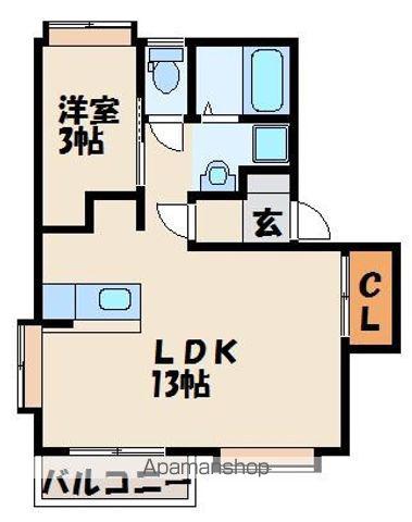 シャングリラⅡ番館(1LDK/1階)の間取り写真