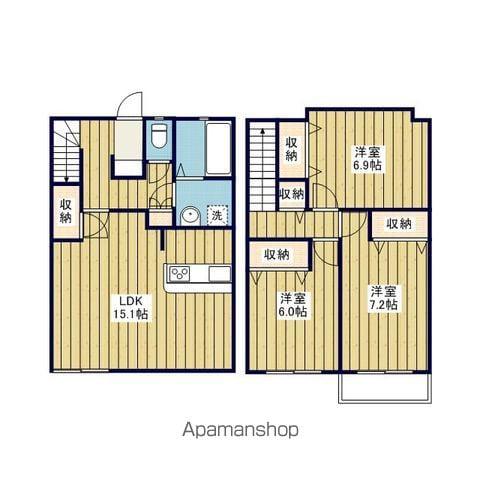ソシア万寿(3LDK/2階)の間取り写真