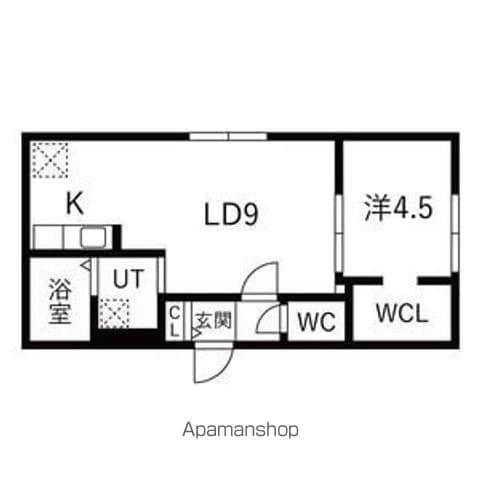 HERO YAMAHANA1(1LDK/2階)の間取り写真