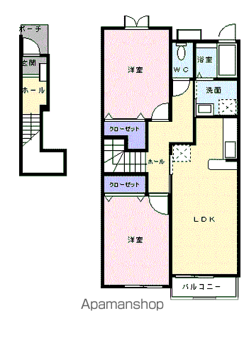 グレイスガーデンA(2LDK/2階)の間取り写真