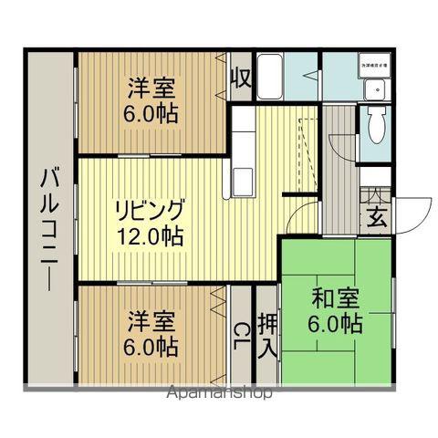 AMビル(3LDK/3階)の間取り写真