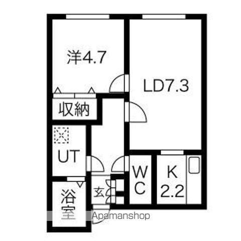 清田レモンハイツⅠ(1DK/3階)の間取り写真