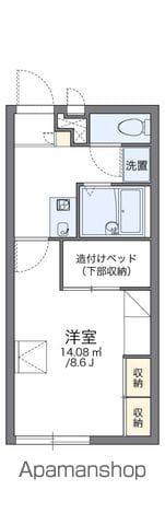 レオパレスワンダーランド(1K/2階)の間取り写真
