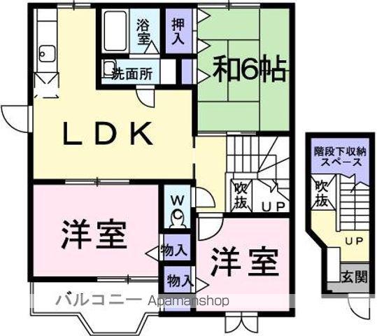 サニークァイエットⅢ(3LDK/2階)の間取り写真