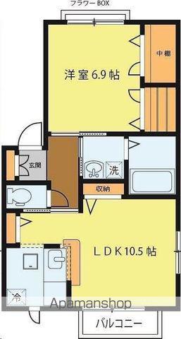 ウェルネス ハギ(1LDK/1階)の間取り写真