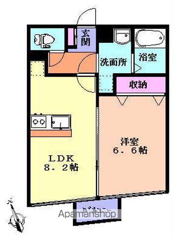 オラーンジェ(1LDK/2階)の間取り写真