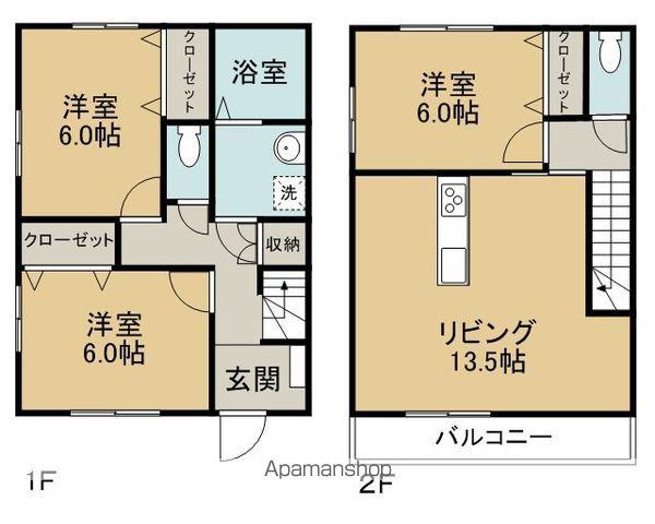 ベルフォート北安東Ｂ棟(3LDK)の間取り写真