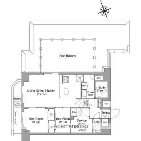 コンフォリア東葛西(2SLDK/8階)の間取り写真