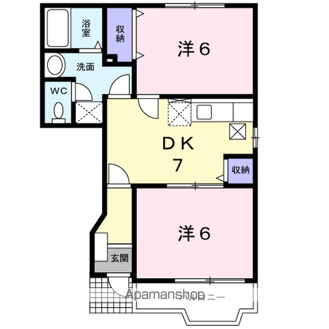 ヴィラ・サンリット(2DK/1階)の間取り写真