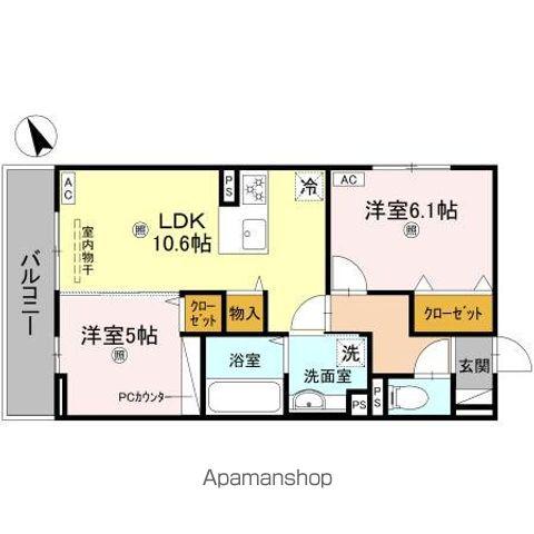 エレガンス ビュー(2LDK/3階)の間取り写真