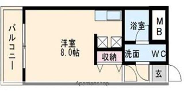 ラフィネスクロスロード博多ステーション(ワンルーム/2階)の間取り写真