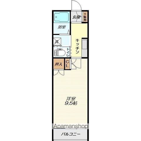 レインボーハウス七日町(1K/2階)の間取り写真