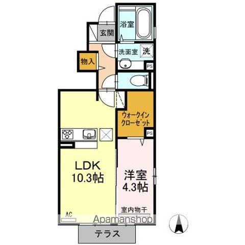 マウンテンクレストアーク(1LDK/1階)の間取り写真