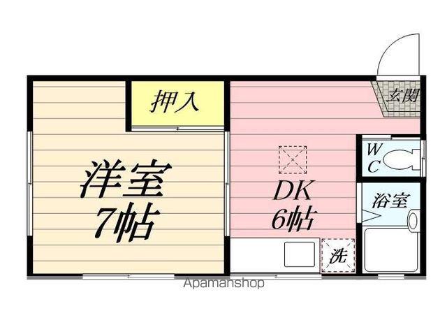 コーポツルミ(1DK/1階)の間取り写真