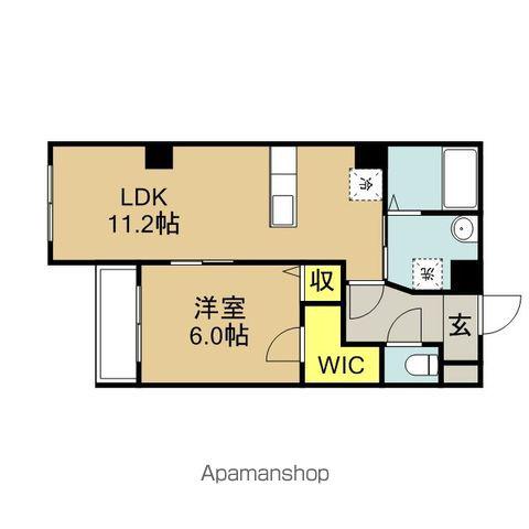 フラップワン高宮(1LDK/8階)の間取り写真