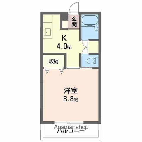 クレストM(1K/3階)の間取り写真