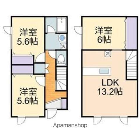 パッシブアパートメント大曲(3LDK/1階)の間取り写真
