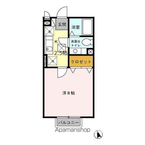 ST北野(1K/1階)の間取り写真