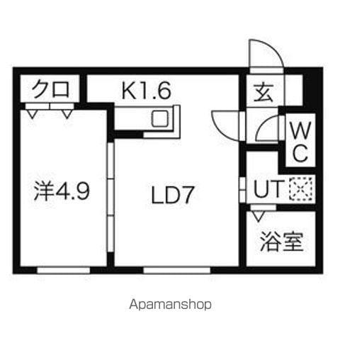 ソレアード(1DK/3階)の間取り写真