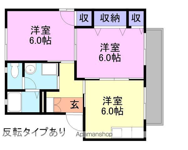 サンシティUⅡB棟(2DK/1階)の間取り写真