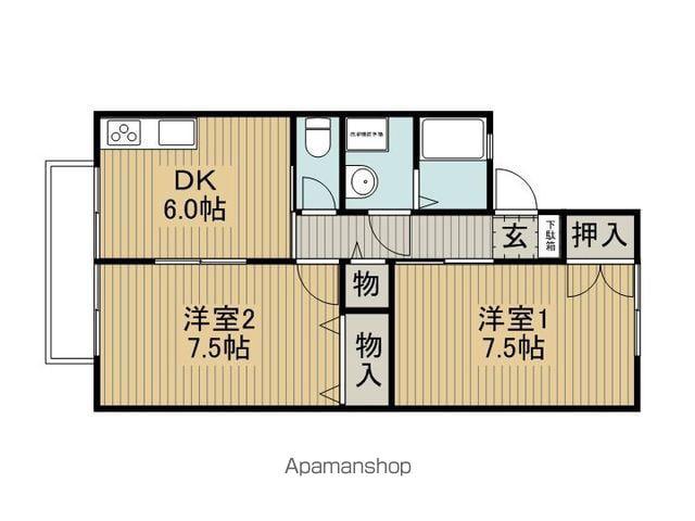 セゾン南町A棟(2DK/1階)の間取り写真
