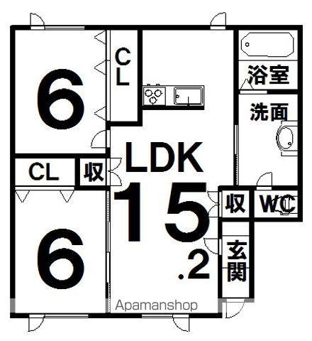 エスペランサⅦ(2LDK/2階)の間取り写真