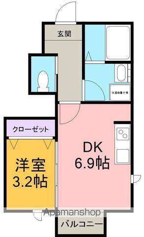 アウロリア(1DK/1階)の間取り写真
