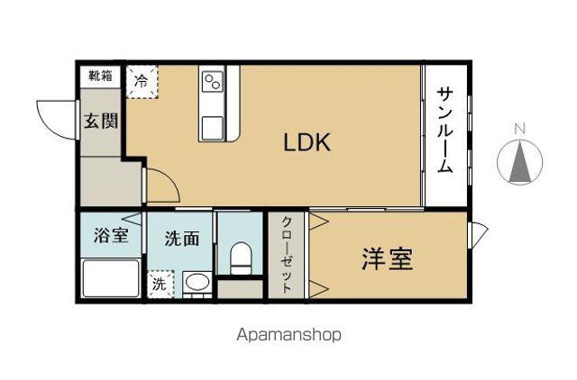 PIYO錦町(1LDK/2階)の間取り写真