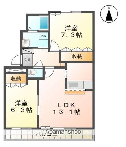 パルティール成沢(2LDK/2階)の間取り写真