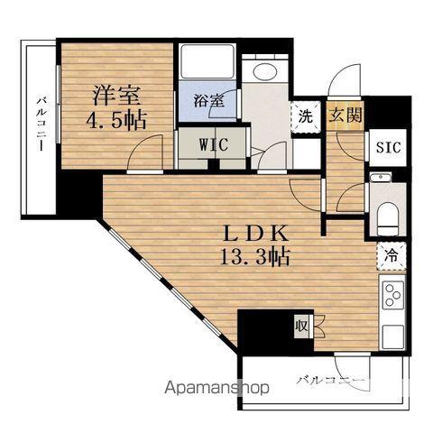 THE・PARKHAVIO谷町六丁目クロス(1LDK/6階)の間取り写真