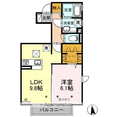 ショコラコート A(1LDK/1階)の間取り写真