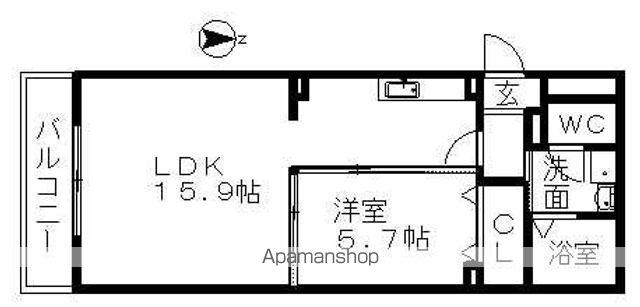 ブリーゼサヤカ(1LDK/2階)の間取り写真