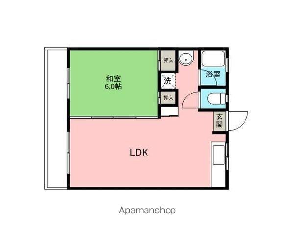 コーポ角(1LDK/1階)の間取り写真