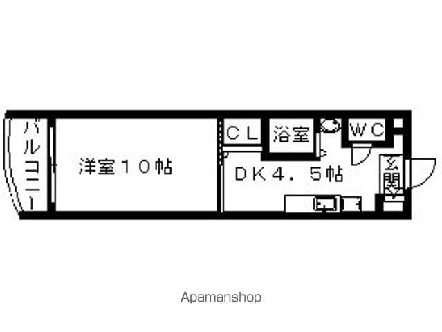 クレセール・サン(1K/6階)の間取り写真