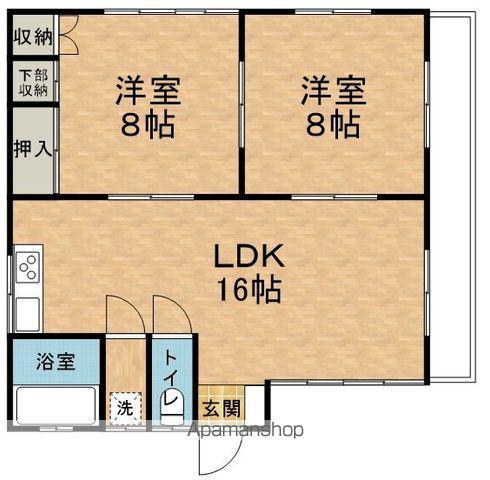 大糸線 有明駅(長野) 徒歩60分 1階建 築49年(2LDK)の間取り写真