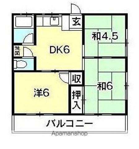 ハマダコーポ1(3DK/2階)の間取り写真