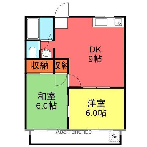 サカエマンション(2DK/3階)の間取り写真