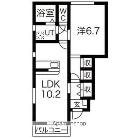 ウェーブ・テラス(1LDK/1階)の間取り写真