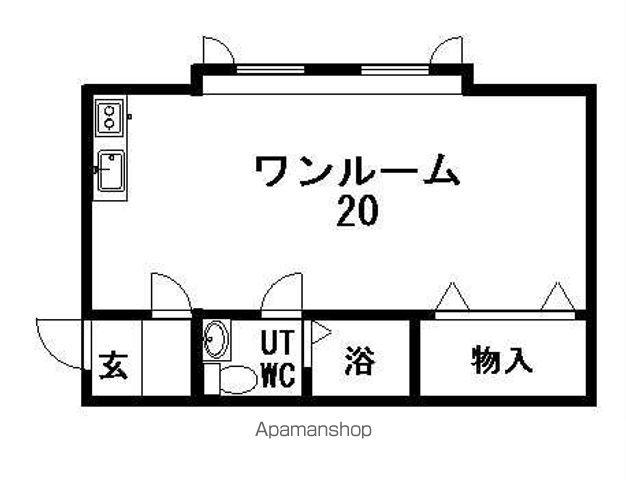 プラザ館ドーム前B(ワンルーム/2階)の間取り写真