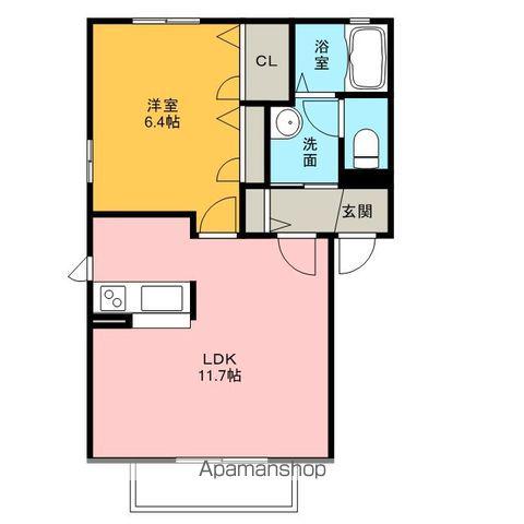 プログレッソB(1LDK/1階)の間取り写真
