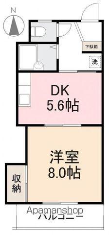 グリーンヒル第一(1DK/4階)の間取り写真