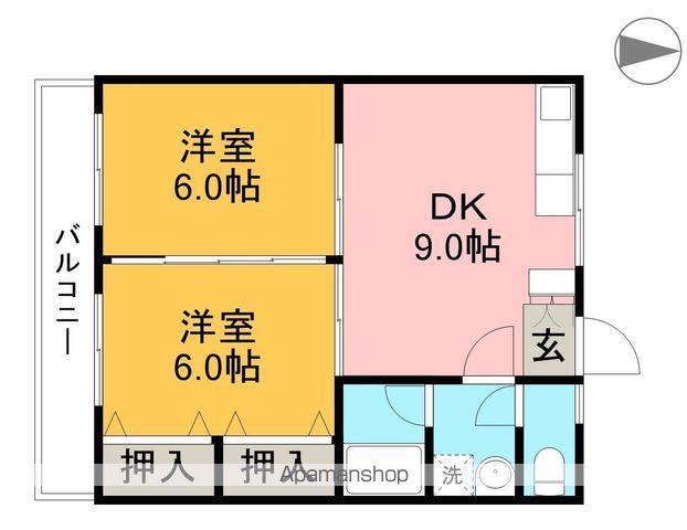 藤ハイツ(2DK/3階)の間取り写真