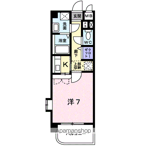 ヒュースロア井尻(1K/5階)の間取り写真